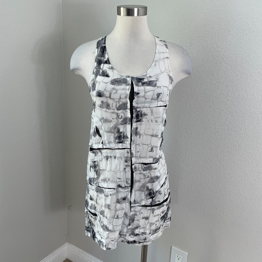 Alexander Wang Womens 36 Blouse Tank Top Sleeveless Racerback Shirt Mesh Accent
